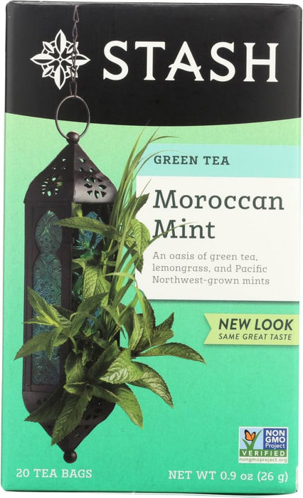 STASH TEA: Green Tea Moroccan Mint 20 Tea Bags, 0.9 oz