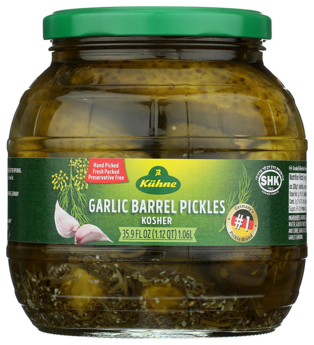 KUHNE: Garlic Barrel Pickles, 34.2 oz