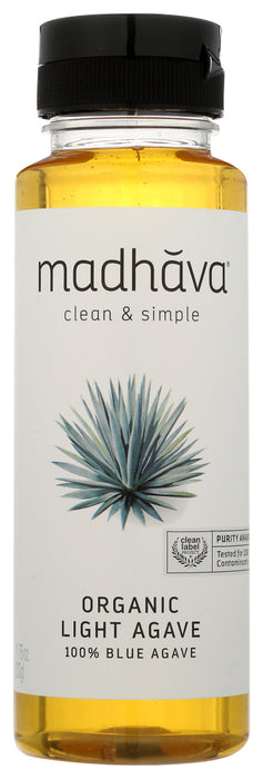 MADHAVA: Organic Golden Light Blue Agave Nectar, 11.75 oz