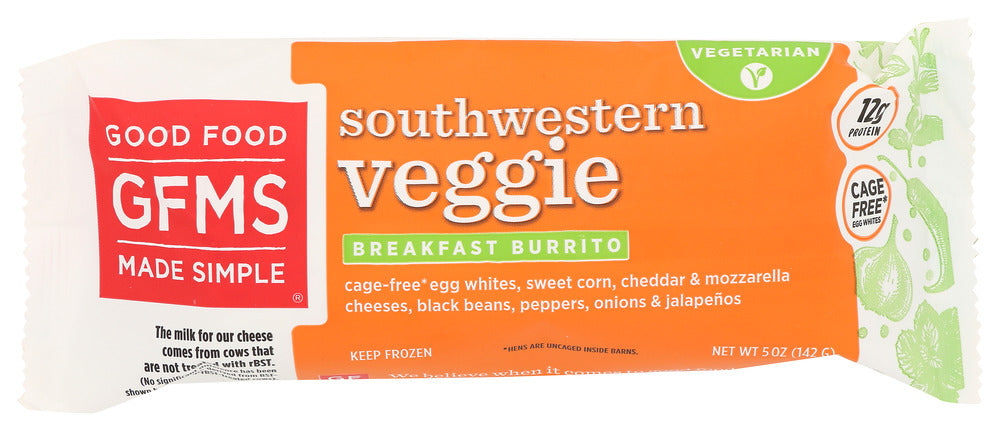 GOOD FOOD MADE SIMPLE: Southwestern Veggie Egg White Breakfast Burrito, 5 oz