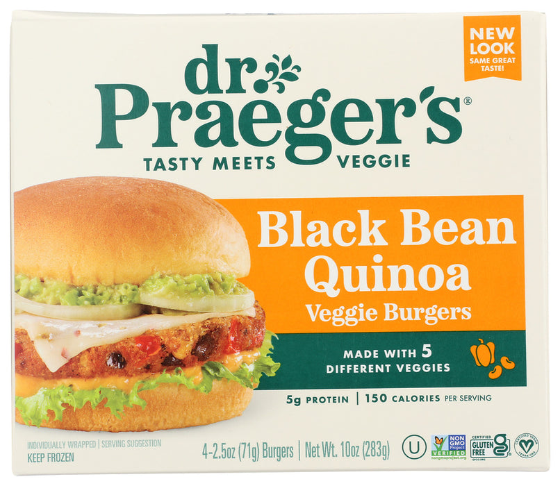 Dr Praeger Black Bean Burger Veggie, 10 Oz