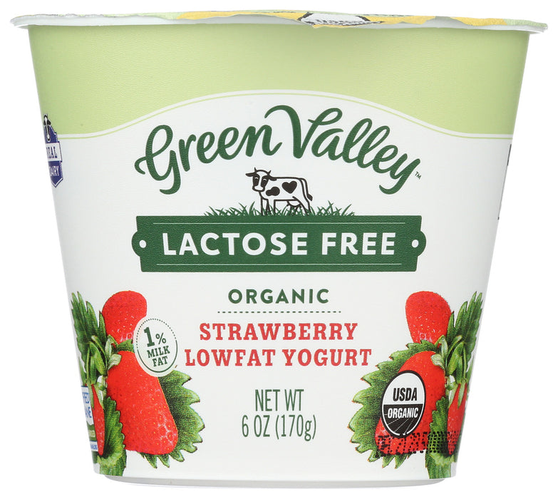 GREEN VALLEY ORGANICS: Lactose Free Strawberry Yogurt, 6 oz