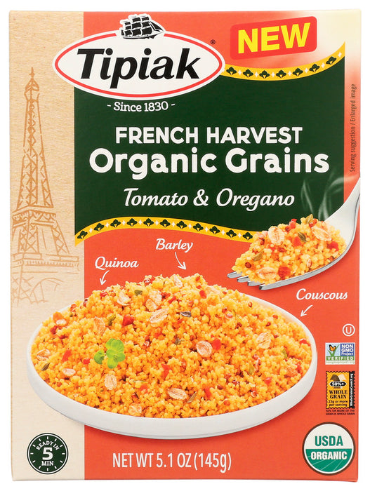 TIPIAK: French Harvest Organic Grains Tomato Oregano, 5.1 oz