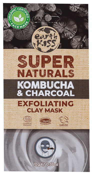 EARTH KISS: Kombucha & Charcoal Exfoliating Clay Mask, 1 ea