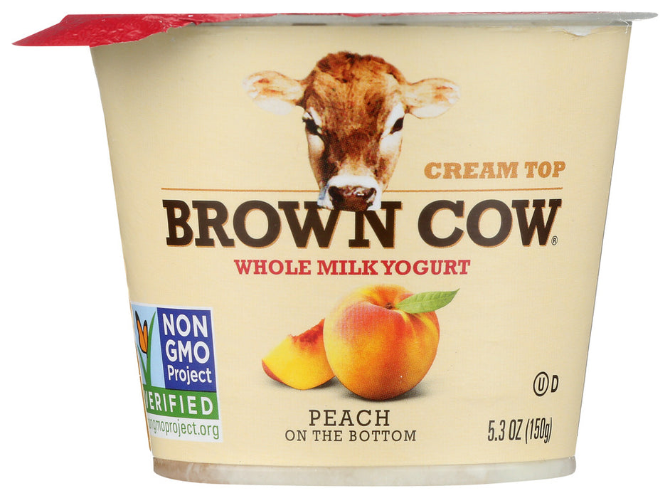 BROWN COW: Yogurt Peach On The Bottom Cream Top, 5.3 oz