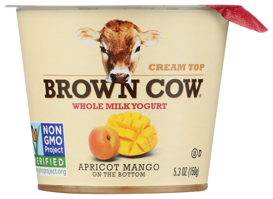 BROWN COW: Yogurt Apricot Mango On the Bottom Cream Top, 5.3 oz