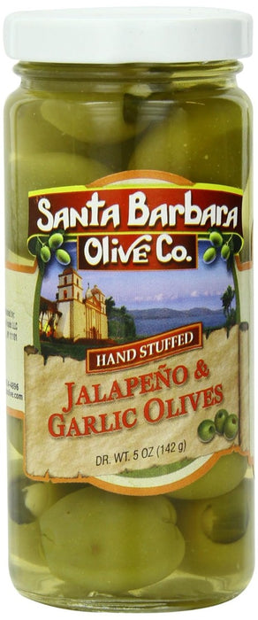 SANTA BARBARA: Olive Stfd Jalpno Garlic, 5 oz