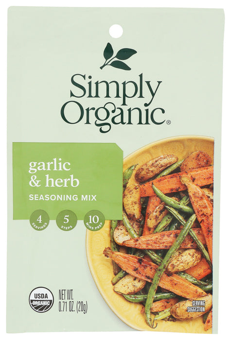 SIMPLY ORGANIC: Garlic & Herb Vegetable Seasoning Mix, 0.71 oz