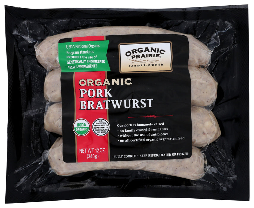 ORGANIC PRAIRIE: Pork Bratwurst, 12 oz