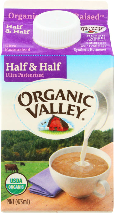 ORGANIC VALLEY: Organic Half & Half Ultra Pasteurized, 16 oz