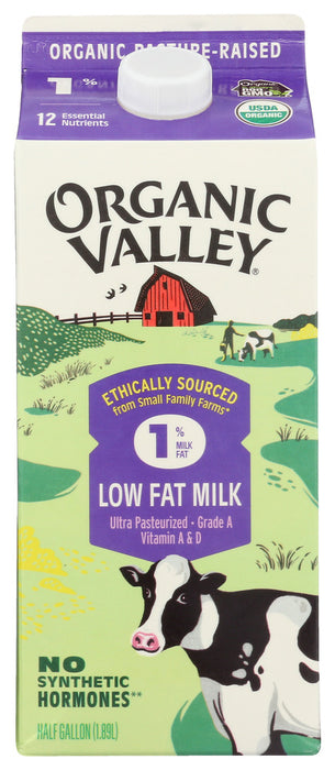 ORGANIC VALLEY: Milk Organic 1% Lowfat Ultra Pasteurized, 64 oz