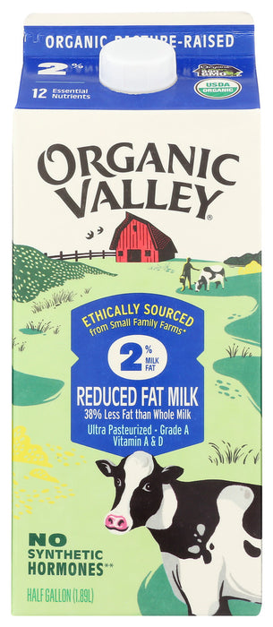 ORGANIC VALLEY: Milk 2% Reduced Fat Ultra Pasteurized, 64 oz
