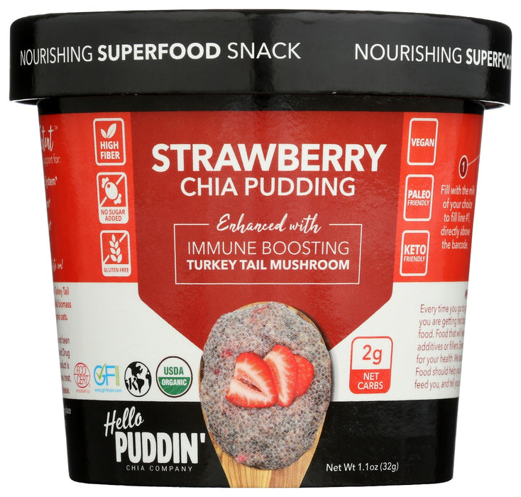 HELLO PUDDIN: Pudding Chia Strwb Turktl, 1.1 oz