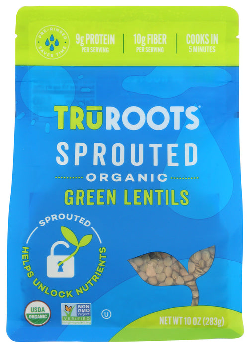 TRUROOTS: Organic Sprouted Green Lentil, 10 oz