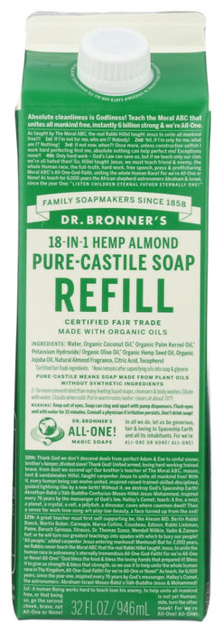 DR. BRONNER'S: Soap Refill Almond Pure, 32 fo