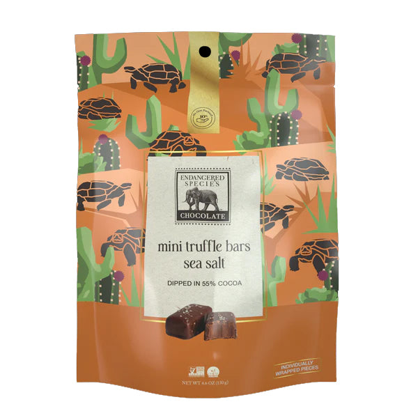 ENDANGERED SPECIES: Chocolate Mini Truffle Bars Sea Salt, 4.6 oz