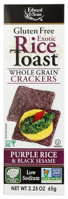 EDWARD & SONS: Purple Rice And Black Sesame Exotic Rice Toast, 2.25 oz
