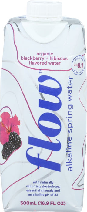 FLOW WATER: Water Alkaline Blackberry Hibiscus Organic, 16.9 fo