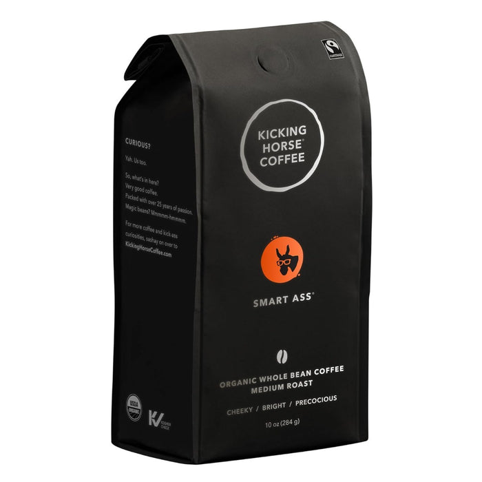 KICKING HORSE: Organic Smart Ass Medium Roast Whole Bean Coffee, 10 oz