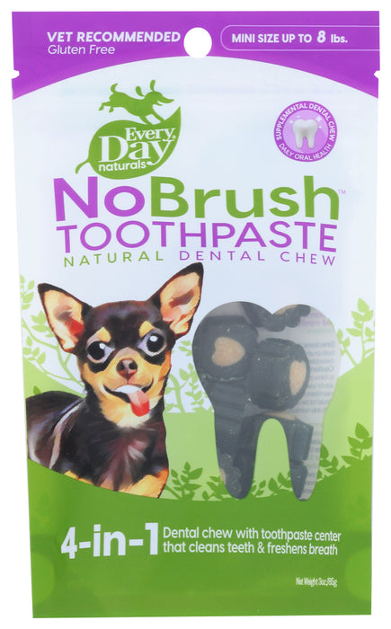 EVERYDAY NATURALS: Dog Dental Chew No Brush Toothpaste Mini, 3 oz