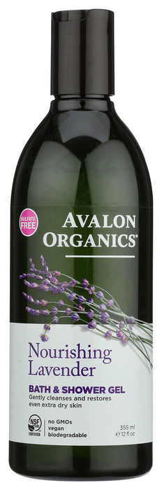 AVALON ORGANICS: Bath & Shower Gel Lavender, 12 oz