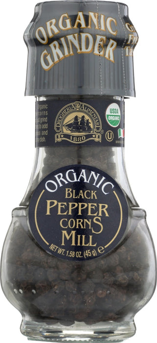 DROGHERIA & ALIMENTARI: Organic Black Pepper Corns Mill, 1.58 oz
