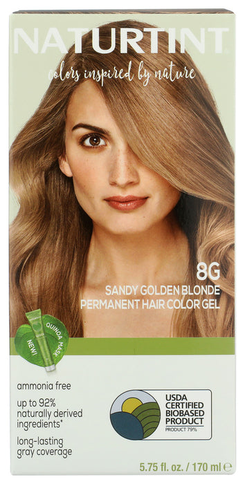 NATURTINT: Permanent Hair Color 8G Sandy Golden Blonde, 5.28 oz