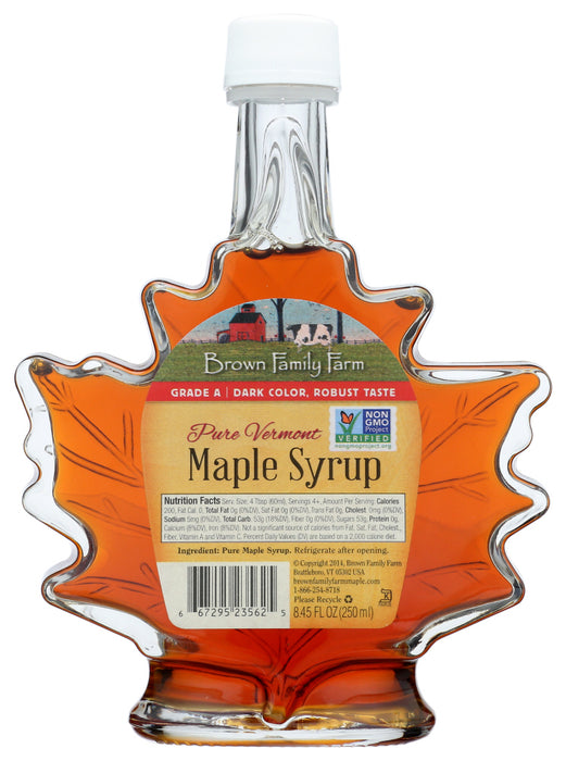 BROWN FAMILY FARM: Syrup Maple Lf Gls Drk Cl, 8.4 oz