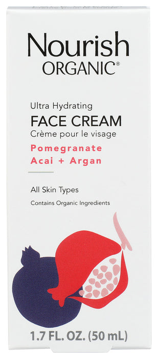 NOURISH ORGANIC: Ultra Hydrating Face Cream Pomegranate Acai Plus Argan, 1.7 oz