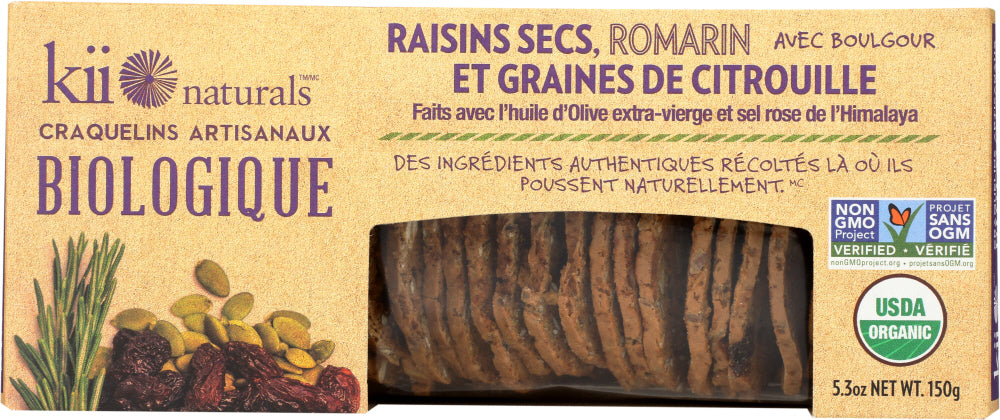 KII NATURALS: Raisin Rosemary Pumpkin Artisan Crisps, 5.3 oz