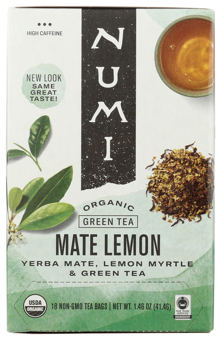 NUMI TEAS: Mate Lemon Myrtle Green Tea, 18 bg