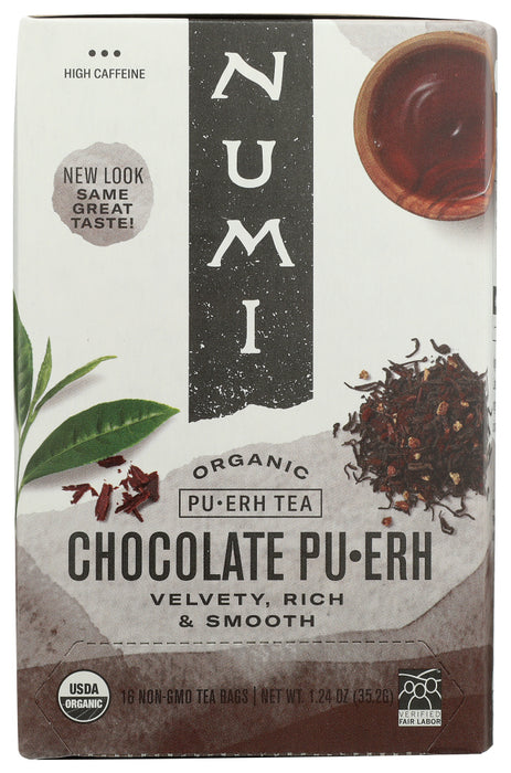 NUMI TEA: Tea Chocolate Puerh Organic, 16 bg