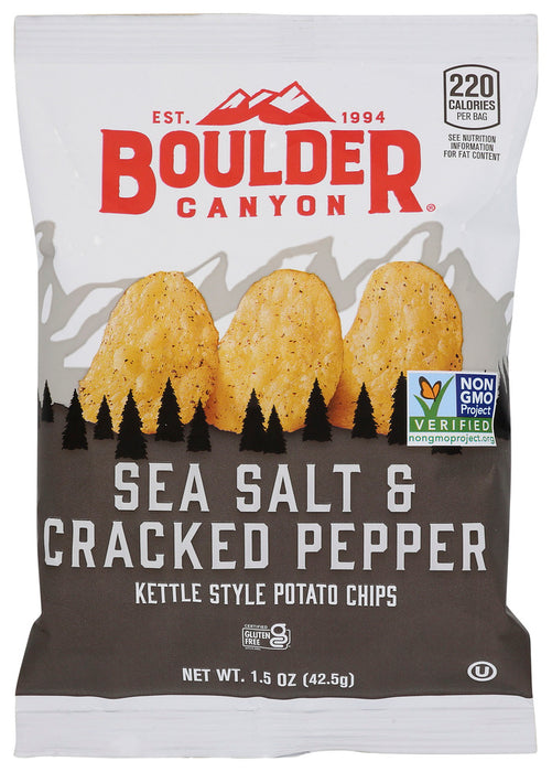 BOULDER CANYON: Sea Salt & Cracked Pepper Kettle Cooked Potato Chips, 1.5 oz
