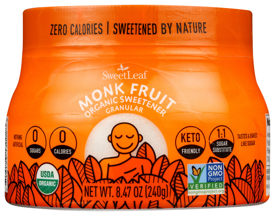 SWEETLEAF STEVIA: Granular Monk Fruit Sweetener, 8.47 oz