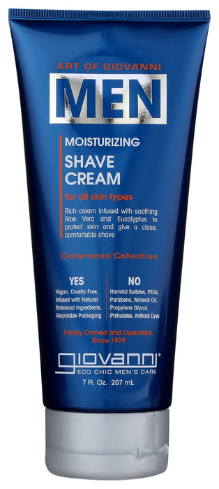 GIOVANNI COSMETICS: Men Moisturizing Shave Cream, 7 fo