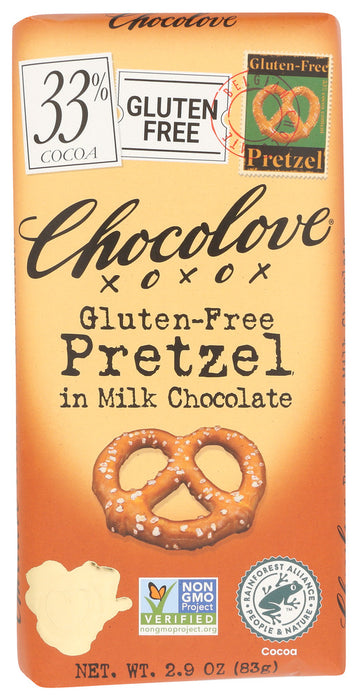 CHOCOLOVE: Pretzel In Milk Chocolate Bar, 2.9 oz