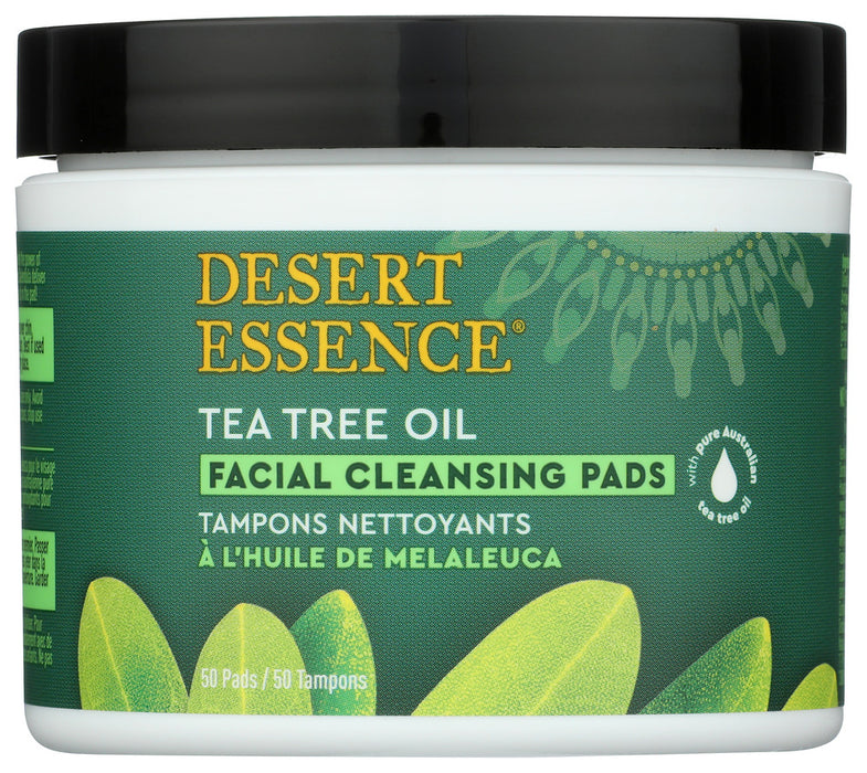DESERT ESSENCE: Natural Tea Tree Oil Facial Cleansing Pads Original, 50 pc