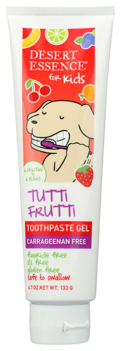 DESERT ESSENCE: Tutti Frutti Gel Toothpaste, 4.7 oz