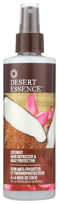 DESERT ESSENCE: Hair Defrizzer and Heat Protector Coconut, 8.5 oz