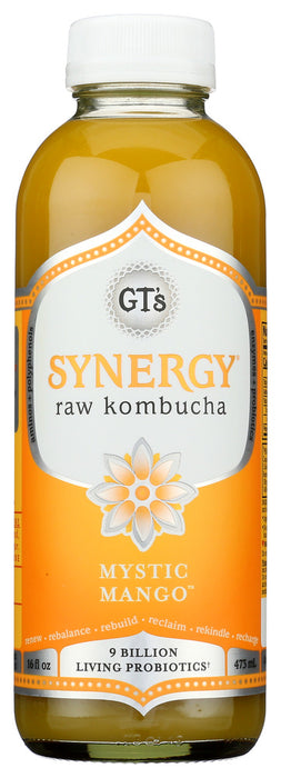 GT'S ENLIGHTENED KOMBUCHA: Synergy Organic and Raw Kombucha Mystic Mango, 16 Oz