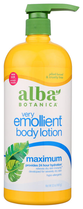 ALBA BOTANICA: Very Emollient Body Lotion Maximum Dry Skin Formula, 32 oz