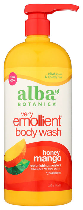 ALBA BOTANICA: Natural Very Emollient Bath & Shower Gel Honey Mango, 32 oz