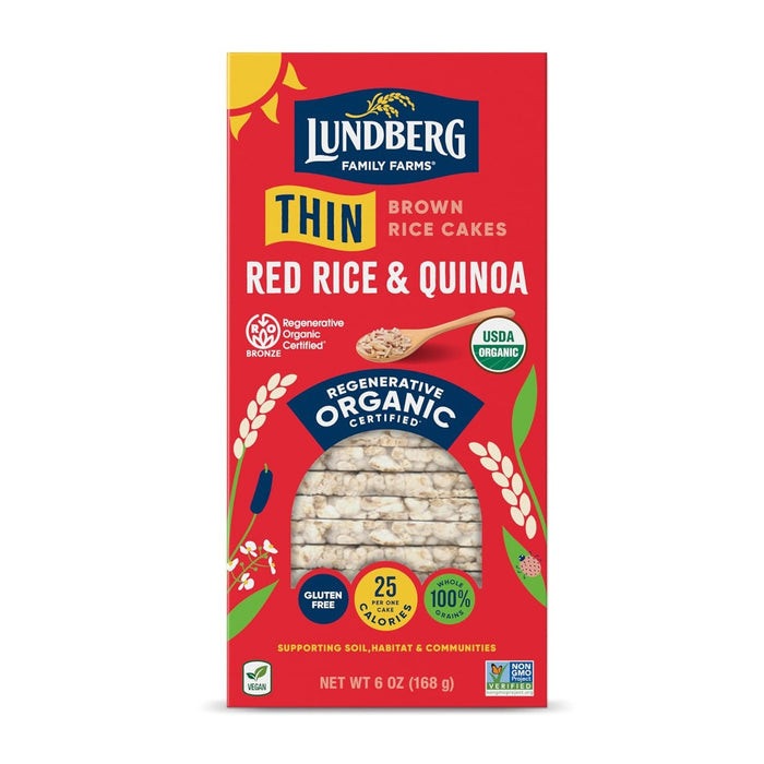 LUNDBERG: Rice Cakes Thin Stackers Red Rice And Quinoa, 5.9 oz