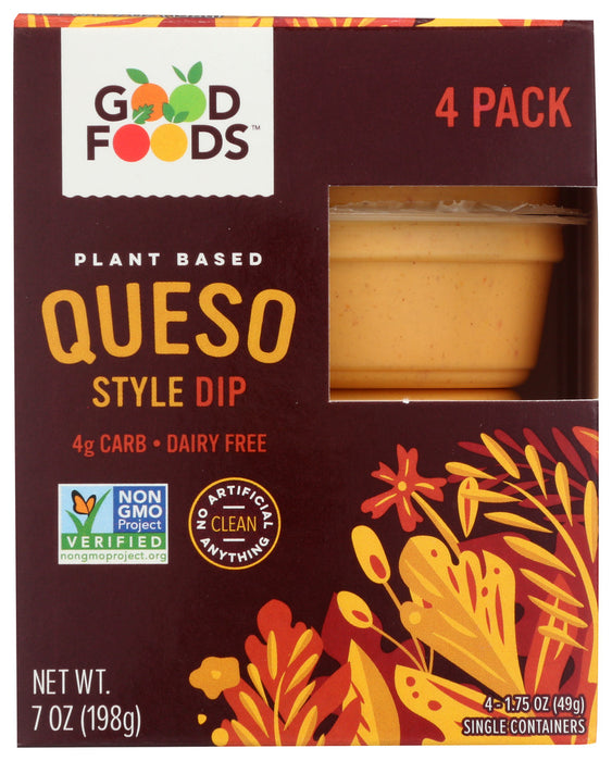 GOOD FOODS: Queso Style Dip 4Pk, 7 oz