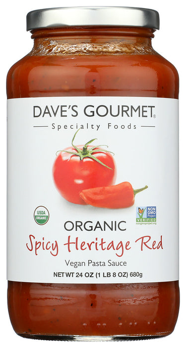 DAVE'S GOURMET: Organic Pasta Sauce Spicy Heirloom Marinara, 25.5 Oz