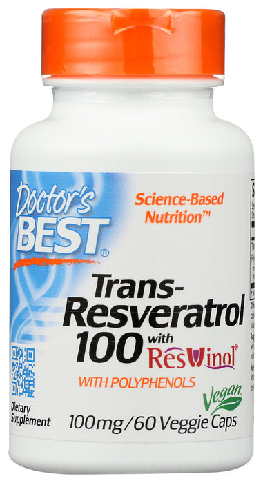 DOCTORS BEST: Trans Resveratrol 100Mg, 60 vc