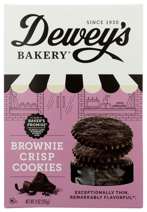 DEWEYS BAKERY: Brownie Crisp Moravian Style Cookie Thins, 9 oz