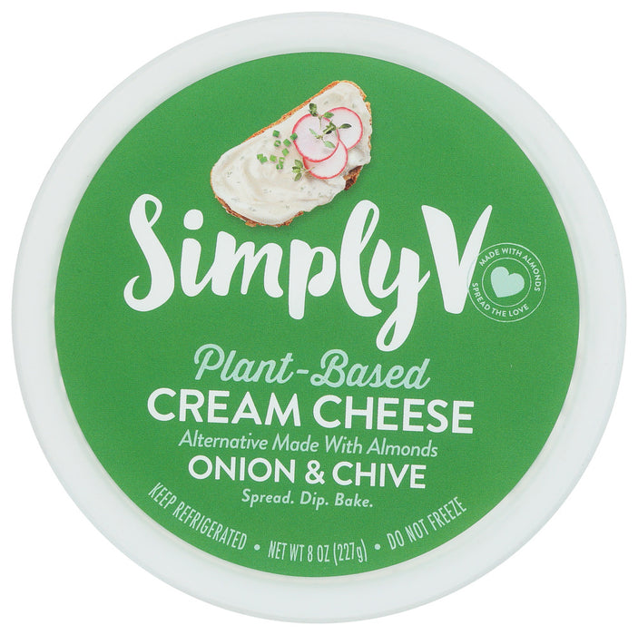 SIMPLY V: Cream Cheese Cup Plant Based Onion Chives, 8 oz
