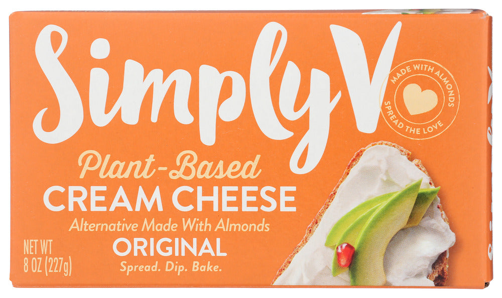 SIMPLY V: Cream Cheese Bar Plant Based, 8 oz