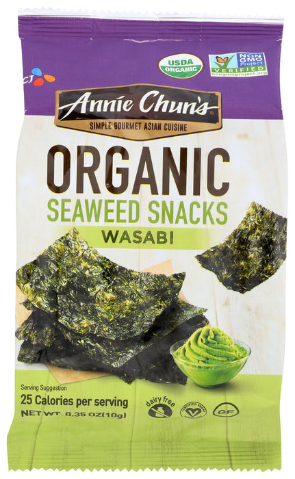 ANNIE CHUNS: Organic Seaweed Snack Wasabi, 0.35 oz